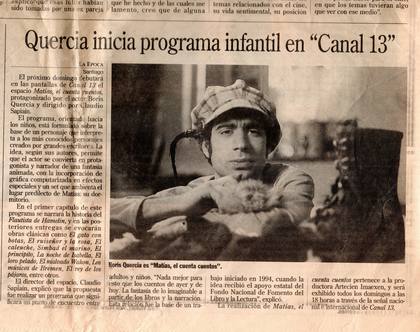 Matías el cuentacuentos - La Época 12-07-1995