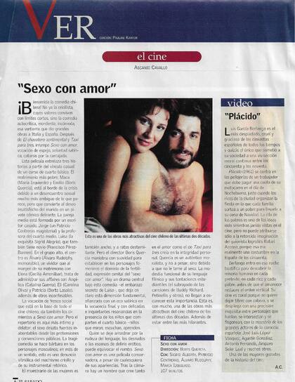 Crítica Ascanio Cavallo - Sexo con Amor